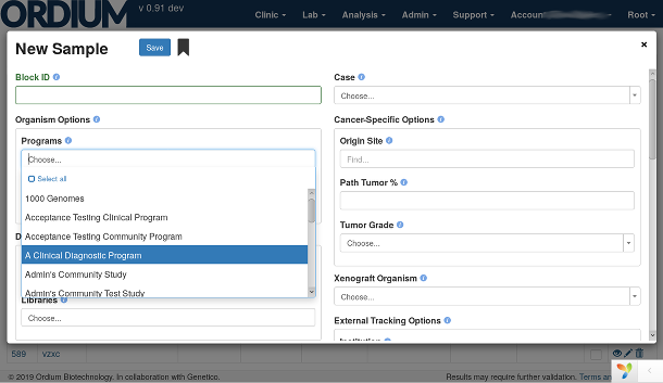 LIMS - Entering sample data